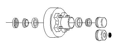 Hub kit and components for 2,000 lb axles